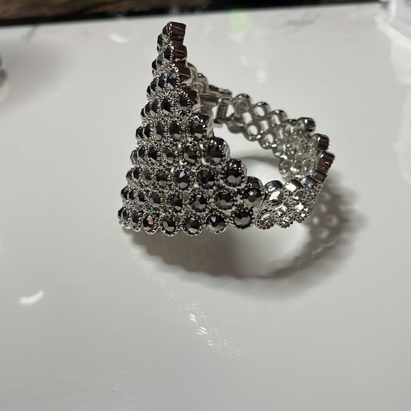Park Lane silver and black crystal cuff bracelet - Picture 5 of 5